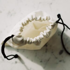 Small natural fibre drawstring sachet pouch