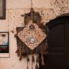 Traditional patterned wall hanging with embroidered detail